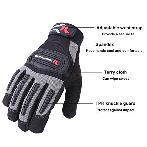 ironland Tactical Gloves, Military Hard Knuckle Motorcycle Gloves for Men Airsoft Paintball (IR-02, XL) - Thumbnail 2