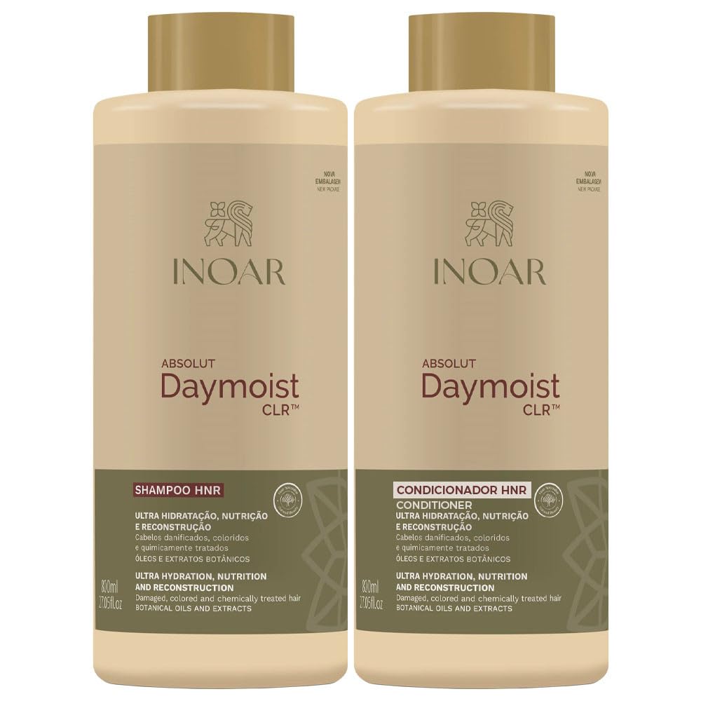 INOAR ABSOLUT DAYMOIST CLR SHAMPOO CONDITION 2X 800ML
