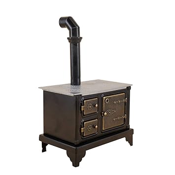 EDTara Mini Simulate Iron Hearth with Long Chimney for 1:12 Doll House OB11 Decoration