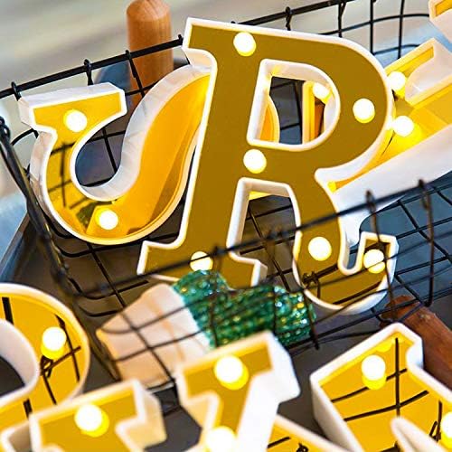 BTgeuse LED Marquee Letter Lights,Plastic 26 Alphabet Night Light for Birthday Wedding Party Battery Powered Christmas Lamp Home Bar Sign Decoration (Letter-W)