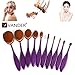 Vander Synthetic Kabuki Foundation Makeup Brush Set, Purple, 10-Pieces