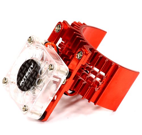 Integy Hobby RC Model T8074RED Motor Heatsink 540 Size w/ Cooling Fan for Slash, Stampede 2WD, Rustler & Bandit