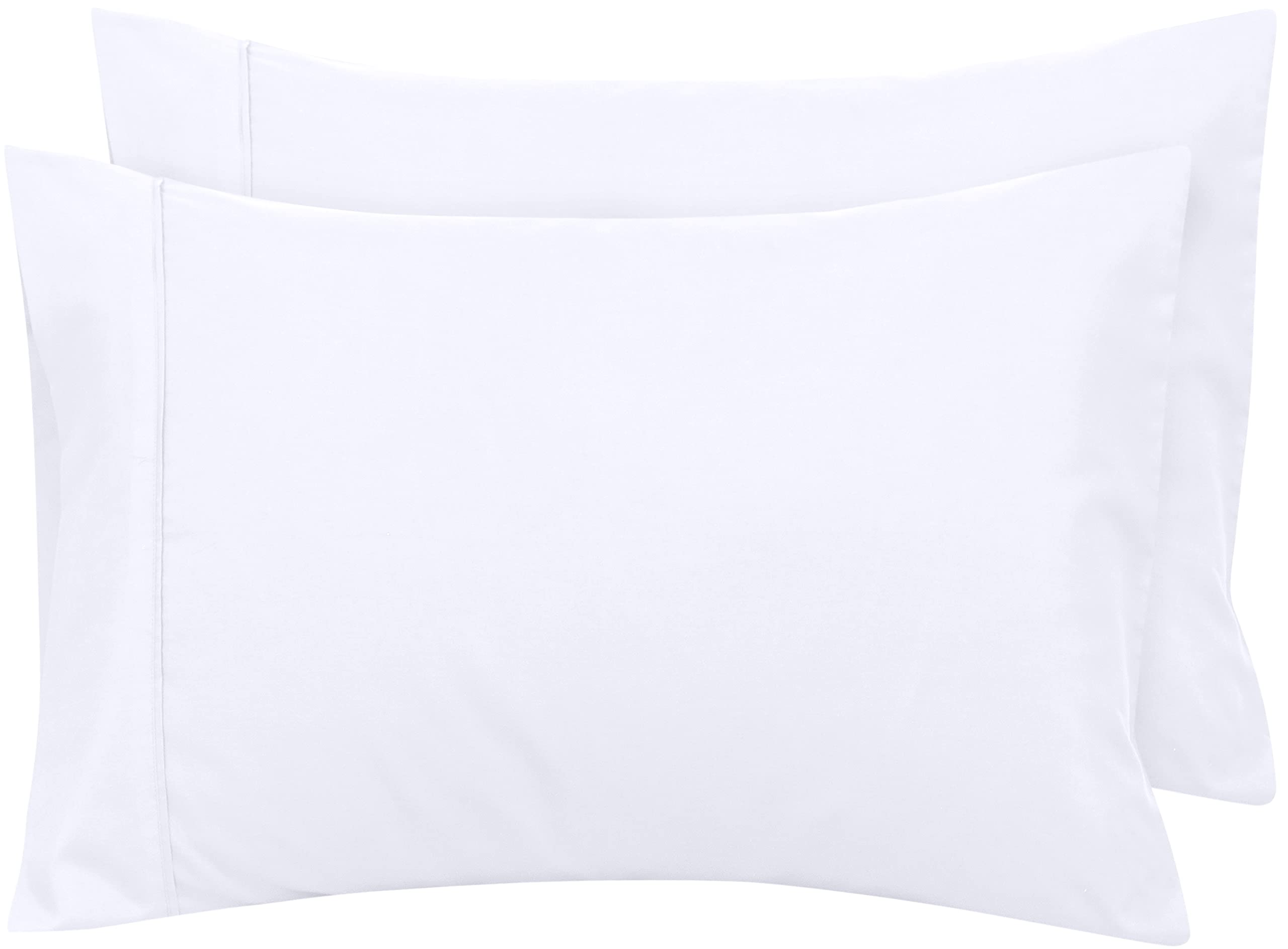 Photo 1 of Royale Linens Queen Pillowcase Set of 2 - Bed Pillow Cover - 20" x 30" - White Pillowcases - 1800 Brushed Microfiber, Wrinkle & Fade Resistant - Soft & Cozy- Queen Size Pillow Case (White)