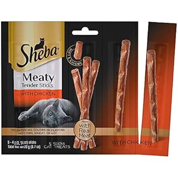 SHEBA Meaty Tender Sticks Cat Treats Chicken Flavor, (50) 0.14 oz. Sticks
