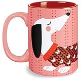 Novelty Coffee Mug - Dachshund Dog Print - Red - Kitsch'n Glam- 16 oz