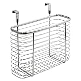 InterDesign Axis Over the Cabinet Kitchen Storage Organizer Basket for Aluminum Foil, Sandwich Bags, Cleaning Supplies - Medium, Chrome (Kitchen)