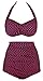 Angerella Womens Dot Vintage Bikini High Waisted Bikinis Swimming Suits Swimwear, Rose red(Dot), US 6-8=Tag Size L