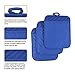 Anyi Blue Pot Holders with Pocket - Heat Resistant Cotton Hot Pads for Counter and Table