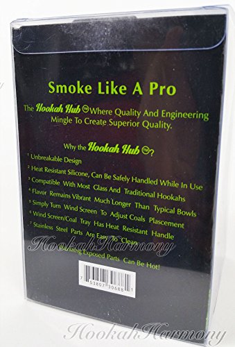 The HOOKAH HUB Red Shisha Bowl Silicone with Metal Screen Wind Cover Charcoal Screen