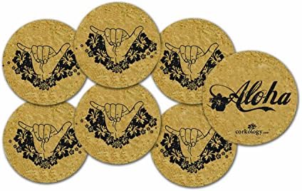 Corkology Aloha Shakra Coaster Set, Cork