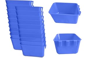 ORIBUKI 20 Pack Hanging 16 OZ Cage Cup Chicken Feeder Waterer Bird Food Dishes Rabbit Water Pigeon Feeding Watering Bowl with Hooks Bunny Poultry Coop Drinker Duck Quail Seed Treats Dispenser