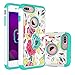 IPHONE 7 PLUS Case, LUXCA Robust Defender [Image Designed] [Shock Proof] Hybrid Dual Layer Ultimate Protective Back Cover for IPHONE 7 PLUS (Rainbow Teal Rose)