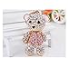 S&E Women's Gold Plated Lovely Little Bear Design Crystal Rhinestone Key Chain Keyrings Bag Ornament