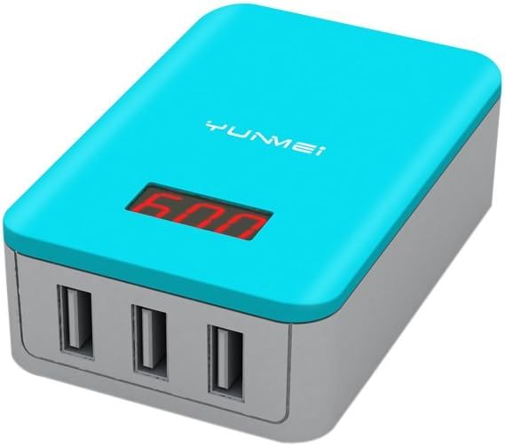 Yunmei 3 Port USB Charger Adapter with Output Display MAX 3.1A Charger Power Adapter Nezteil for samsung, mobile smartphones, Xiaomi, Huawei, iPhone 5 5S 4S 6 6S, iPad, HTC (3USB-HB)