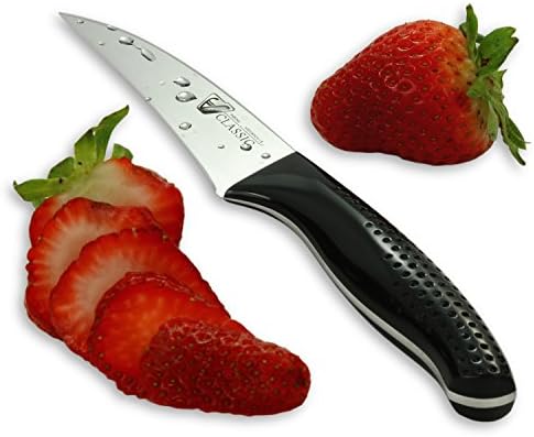 Paring Knife Birds Beak 3.5" / 90mm - Full Tang - High Carbon German Steel X50CRMOV15 - Pro Kitchen - Light Strong Precise Small Blade - Peeling Carving &amp; Cutting.