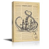 Canvas Wall Art Old Newspaper Painting Canvas Prints Home Artwork Decoration for Living Room,Bedroom - 12x18 inches