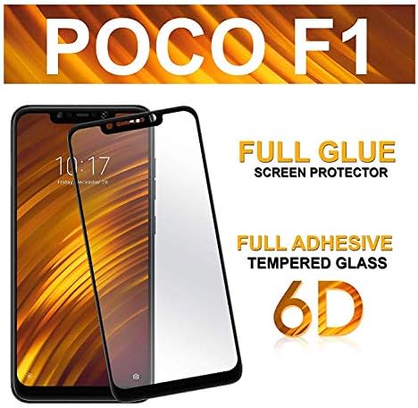 Dashmesh Shopping� (6D) Tempered Glass Full Body Glue (Edge to Edge) Screen Protector Guard for Xiaomi Poco F1 (Black)