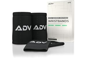 ADV Tennis Wristbands with New Age Polyester Cotton Blend - Ultra Absorbent Wrist Sweatbands - Doublewide & Slim Wrist Bands for Sweat - 4 Pack or 2 Pack
