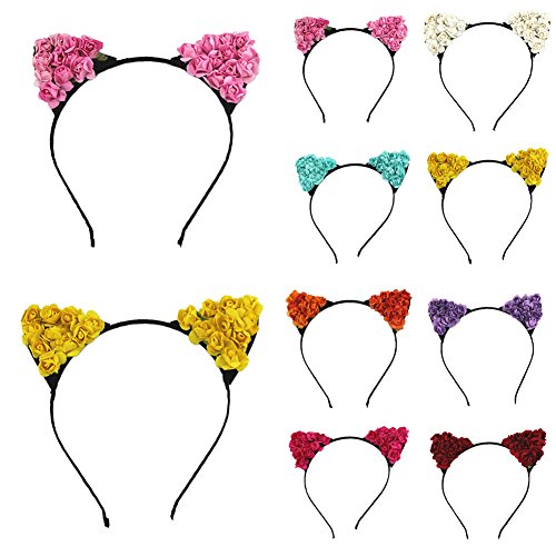 BAOBAO Rose Flower Cat Fox Ears Headband Hairband Hair Hoop Xmas Cosplay Costume