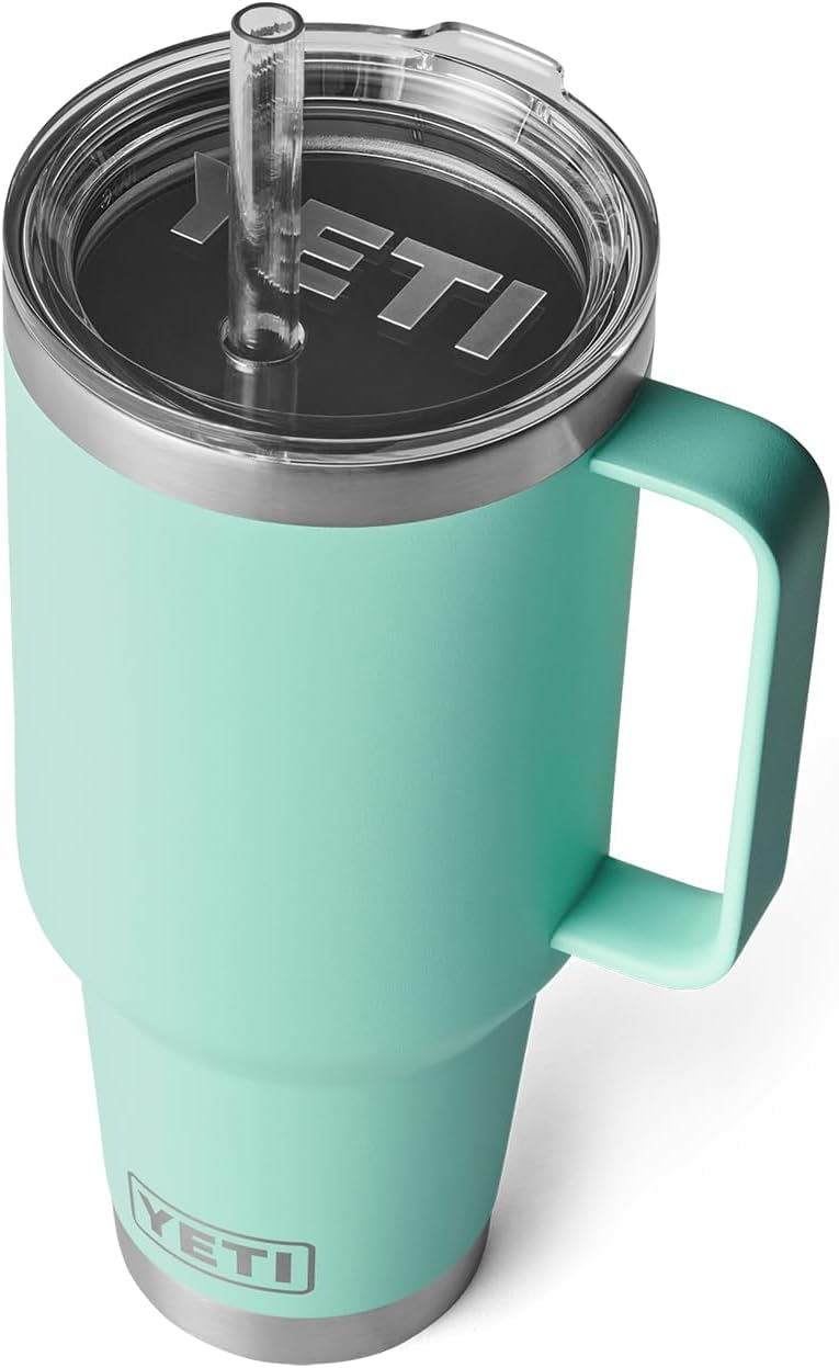 YETI Rambler Straw Mug, Stainless Steel Vacuum Insulated Mug with Stronghold Lid, Seafoam, 42 oz (1.2 l)
