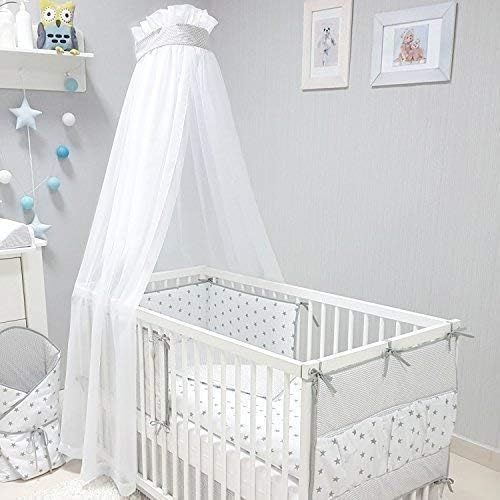 baby-joy Canopy Baby Bed Baby Bed ZigZag Collection Canopy Mosquito Net - 11 Grey Zig Zag Pattern