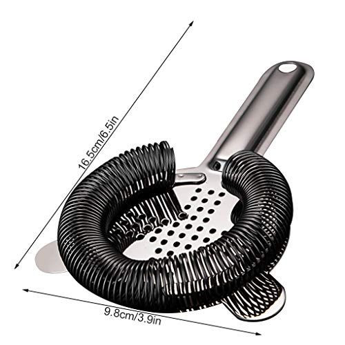 Barsieb Edelstahl Bar Ice Filter Professionelle Barkeeper Shaker Getränke Seiher, Schwarz – Bild 8