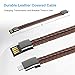 Auzev Charging Bracelets Cable Data Charger Cord Fashion Double Braided Leather Wrist Line (Brown M（7.2