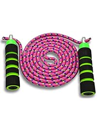 Anna's Rainbow Double Dutch Jump Rope - 14ft Long Skipping Rope for Indoor Outdoor Playground - Durable Adjustable 8mm Nylon Cord - Exercise Toy with Lightweight Foam Handles
