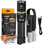 FENIX UC30 2017 Edition 1000 Lumen USB Rechargeable LED Flashlight with Rechargeable 2600mAh Battery, Holster, USB Charging Cable and 2x Backup LumenTac CR123A Batteries
