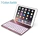Keyboard Case Compatible 2017 iPad 9.7 inch 5th Gen& iPad Air &2018 iPad(6th Gen)-Backlit Bluetooth Keyboard, Back Hard Folio Cover, Aluminium Alloy-for Model:A1822/A1823/A1474/A1475/A1476/A1893