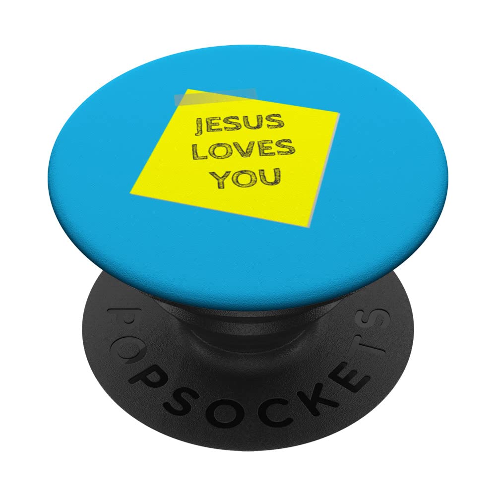 FUNNY NOTE PAPER JESUS Loves Christian Casual UNISEX PopSockets Swappable PopGrip