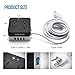 Square Surge Protector Power Strip, JACKYLED 9.8ft Long Extension Cord Plugs with 4 Outlets 4 USB Ports, 4.8A Smart Charging Station, 900J Portable Desktop Charger for Smartphone, Tablet, Home, Office