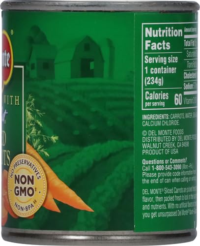 DEL MONTE SLICED CARROTS, 8.25 OZ