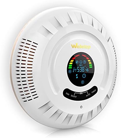 Webetop Air Purifier 6-in-1 True HEPA Filter Wall-mounted Air Purifier for Large Room 322 sq. ft Odor Allergies Eliminator Dust Germs Mold Pet Dander Pollen Air Monitor Function