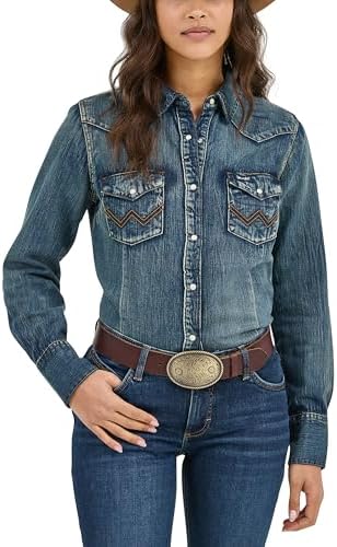 Amazon.com: Harley-Davidson Women's Patch Pocket Denim Shirt