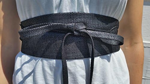 Handmade OBI Silver Stone Leather For Waist line up To 32"/ 81.3 cm Large+
