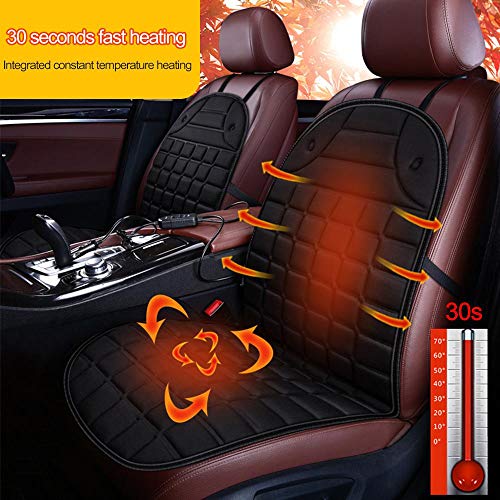 Womdee Heated Car Seat Cushion, DC 12V Heated Car Seat Cover with Intelligent Temperature Controller & Timer Setting - Nonslip Car Seat Warmer â€" Universal Fit for Auto Supplies Home Office Chair - Thumbnail 4