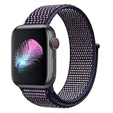 HILIMNY Compatible with for Apple Watch Band 44mm, Soft Nylon Sport Loop, Band Compatible with for iwatch Series 4, Series 3, Series 2, Series 1 (44mm, Indigo)