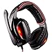 Sades SA902 7.1 Channel Virtual USB Surround Stereo Wired PC Gaming Headset Over Ear Headphones with Mic Revolution Volume Control Noise Canceling LED Light (Black/Red)thumb 1