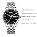 BUREI Men's Business Casual Wrist Watches with Day Date Calendar Black Dial Stainless Steel Band and Black Dial