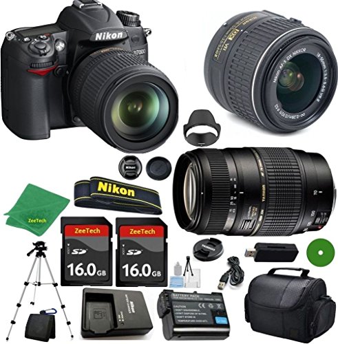Nikon D7000 International Version - No Warranty, 18-55mm f/3.5-5.6 VR, Tamron 70-300mm DI LD Zoom, 2pcs 16GB ZeeTech Memory, Camera Case