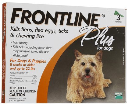 Frontline Plus Dog 0-22 lb - 3 doses (Quantity of 1)