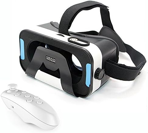 MSRM 3D VR Glasses,Magnet control button 3D virtual reality headset for IOS, Android ,Microsoft&amp; PC phones Series within 4.0-6.0inches.With Bluetooth gamepad / remote / self timer.(MSRM-ZB)