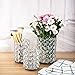 Feyarl Crystal Makeup Brush Holder Office Pen Pencil Holder Pot Candle Holder Votive Candle Lantern for Wedding Home Christmas Deco Gift (Silver)