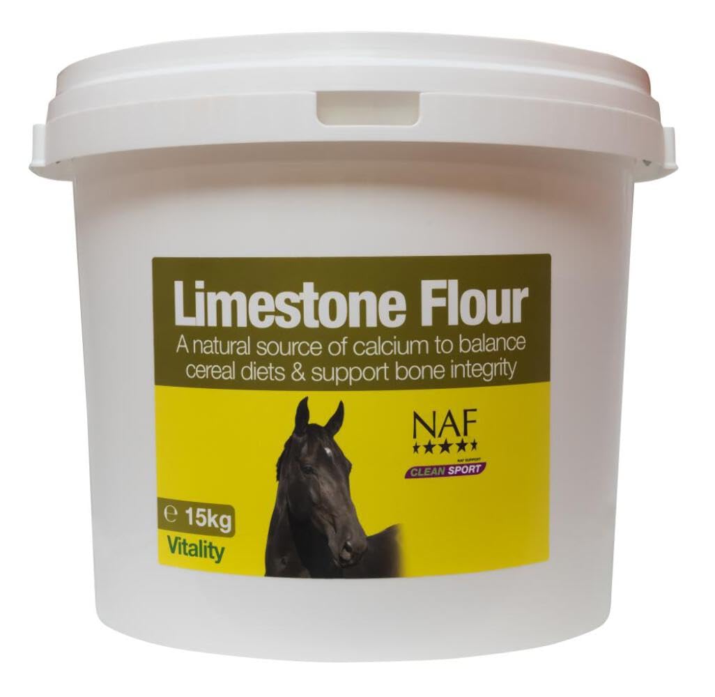 NAF Limestone Flour 15kg – Natural Source of Calcium for Horses – Supports Bone Development, Muscle Function & Balanced Nutrition – Ideal for High-Phosphorus Diets