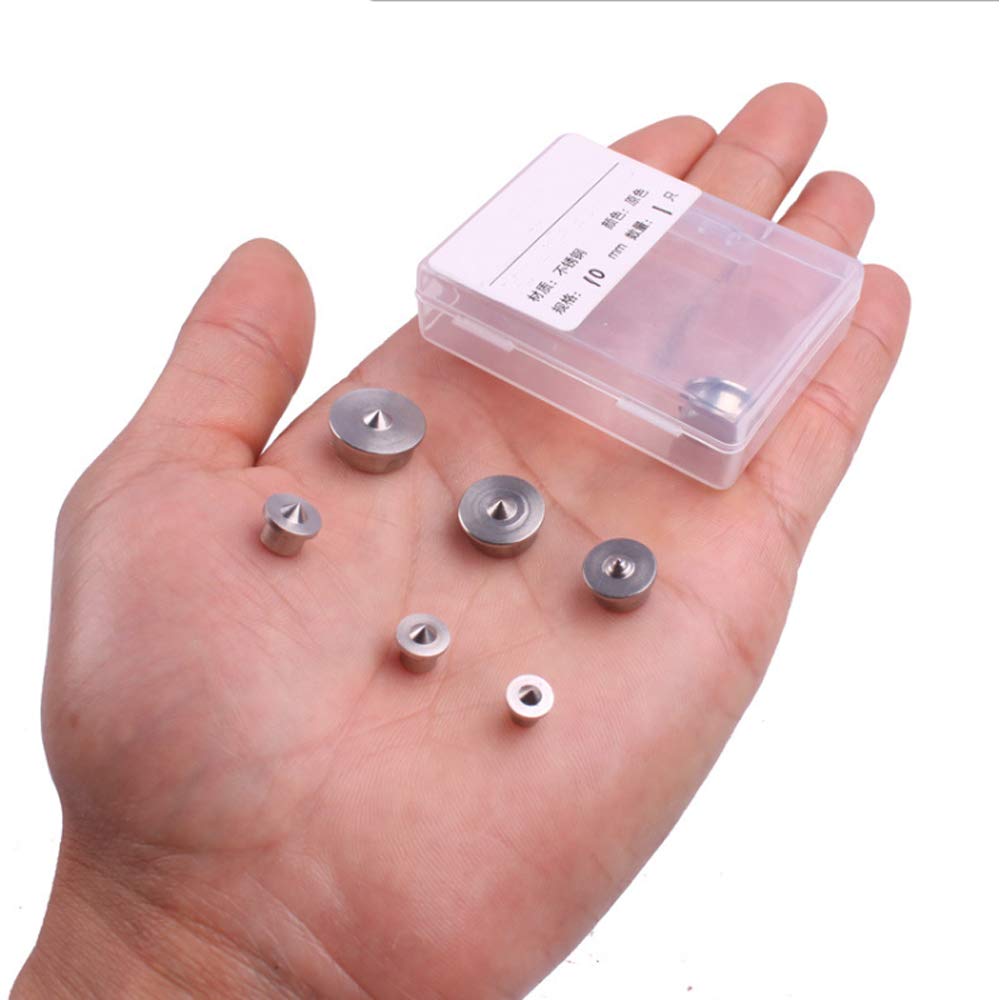 ANCLLO 6Pcs Round Wood Pin Locators 4-12mm Dowel Pins Center Point Set Woodworking Craft Clamp Steel Tools