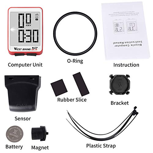 Bicycle Computer Wireless Speedometer, Big Number Display Waterproof Automatic Wake-up Stopwatch with LCD Backlight, Speed Distance Time Measure Temperature Consumption Cycling Accessories - Thumbnail 7