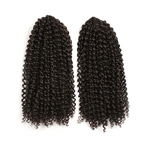 12 Inch Marlibob Crochet Braid Hair Synthetic Braiding Afro Kinky Twist Bundles Burgundy For Black Women (2pieces,4#)