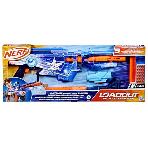 Loadout Galactic Commander, Blaster et 48 fléchettes N1, Lanceur de Fléchettes Personnalisable pour Enfants et Ados Blaster Semi-Automatique et Electrique avec 3 Modes de Tir