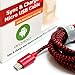 Tera Grand - USB 2.0 A to Micro USB Braided Cable, 6' Red & Black - Micro USB/Micro B Charge and Sync Cord for Android Samsung Nokia Nexus Phones and More Not for iPhone & iPad